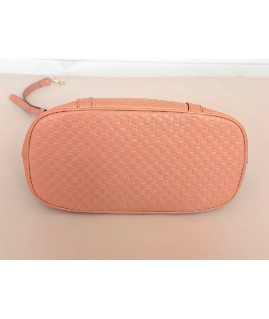 GUCCI Розовая кожаная сумка с короткими ручками, фото 7