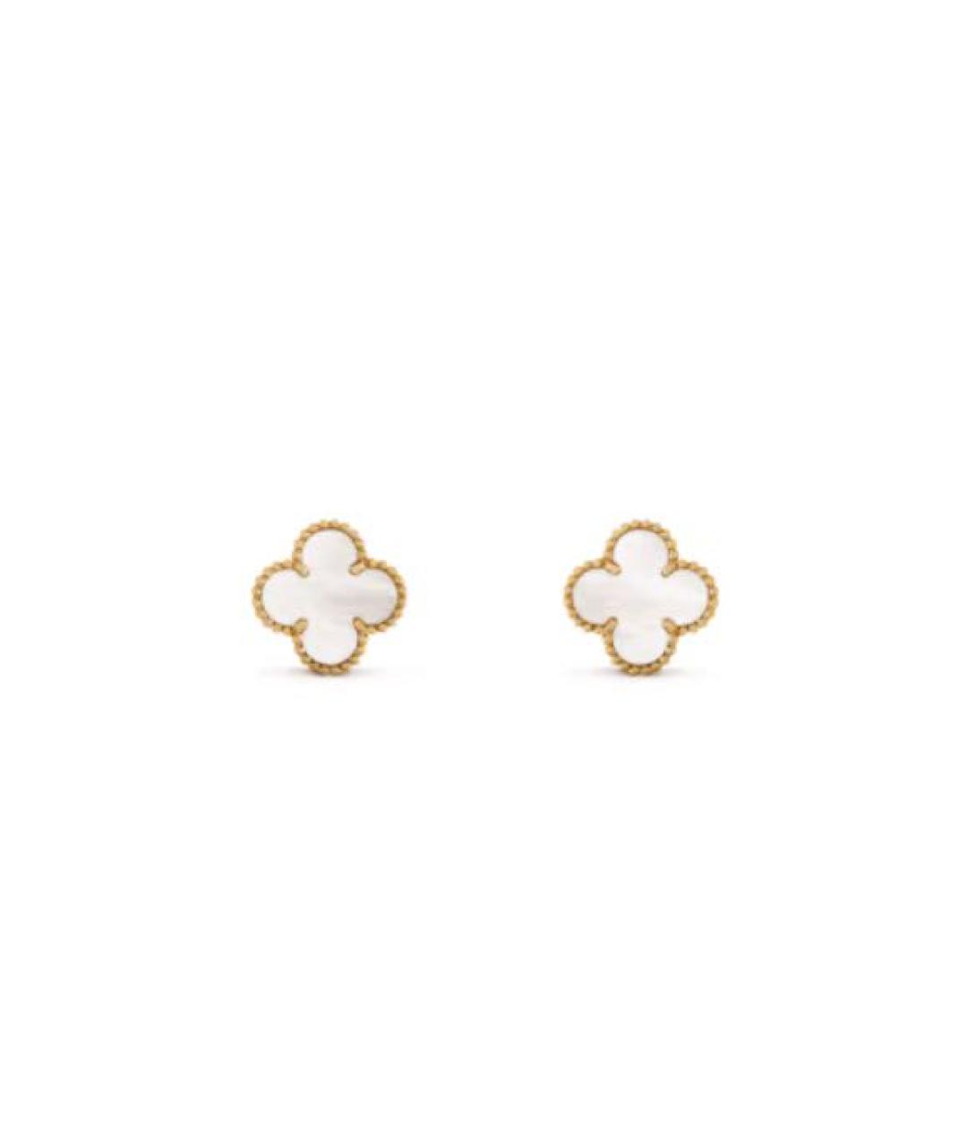 VAN CLEEF & ARPELS Белые серьги из желтого золота, фото 1