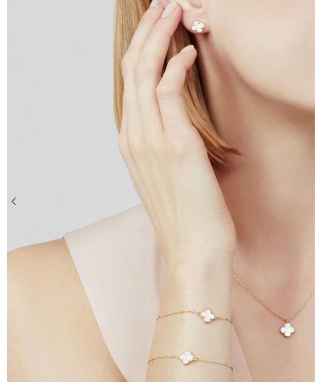 VAN CLEEF & ARPELS Белые серьги из желтого золота, фото 3