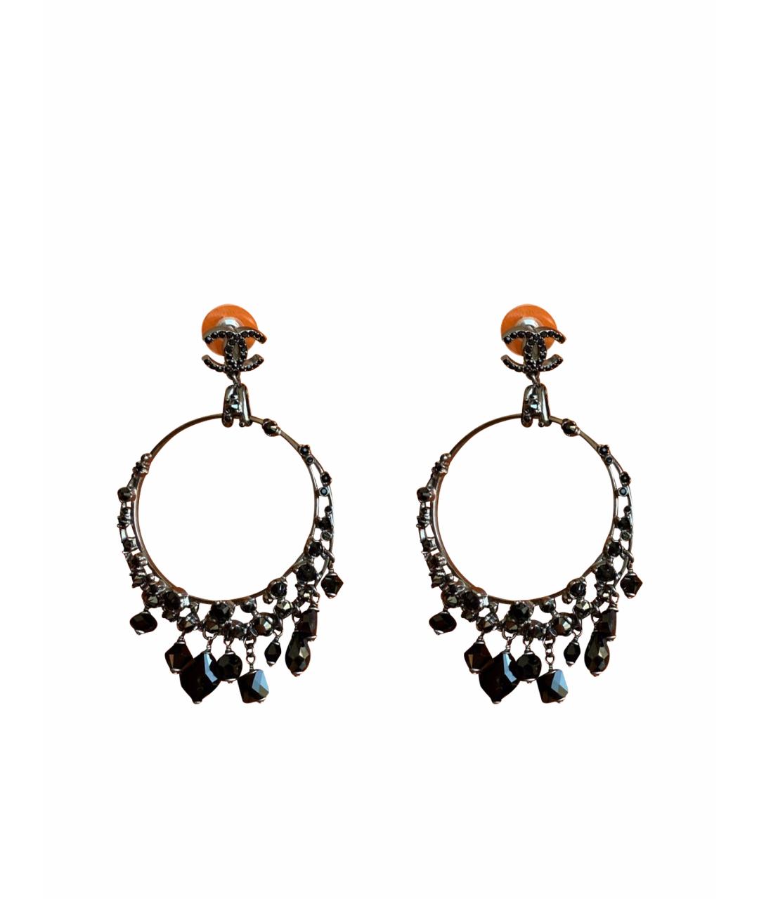 CHANEL Черные серьги, фото 1