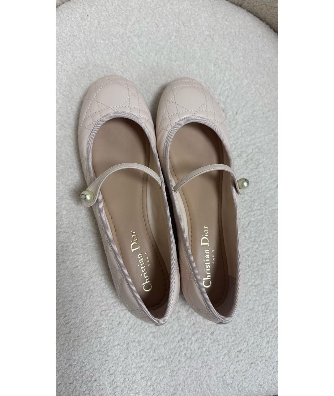 CHRISTIAN DIOR Розовые кожаные балетки, фото 3