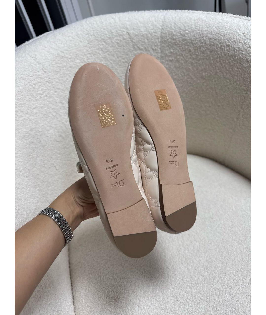 CHRISTIAN DIOR Розовые кожаные балетки, фото 5