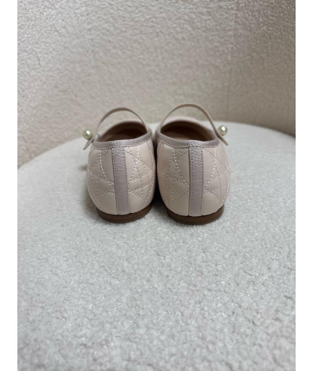 CHRISTIAN DIOR Розовые кожаные балетки, фото 4