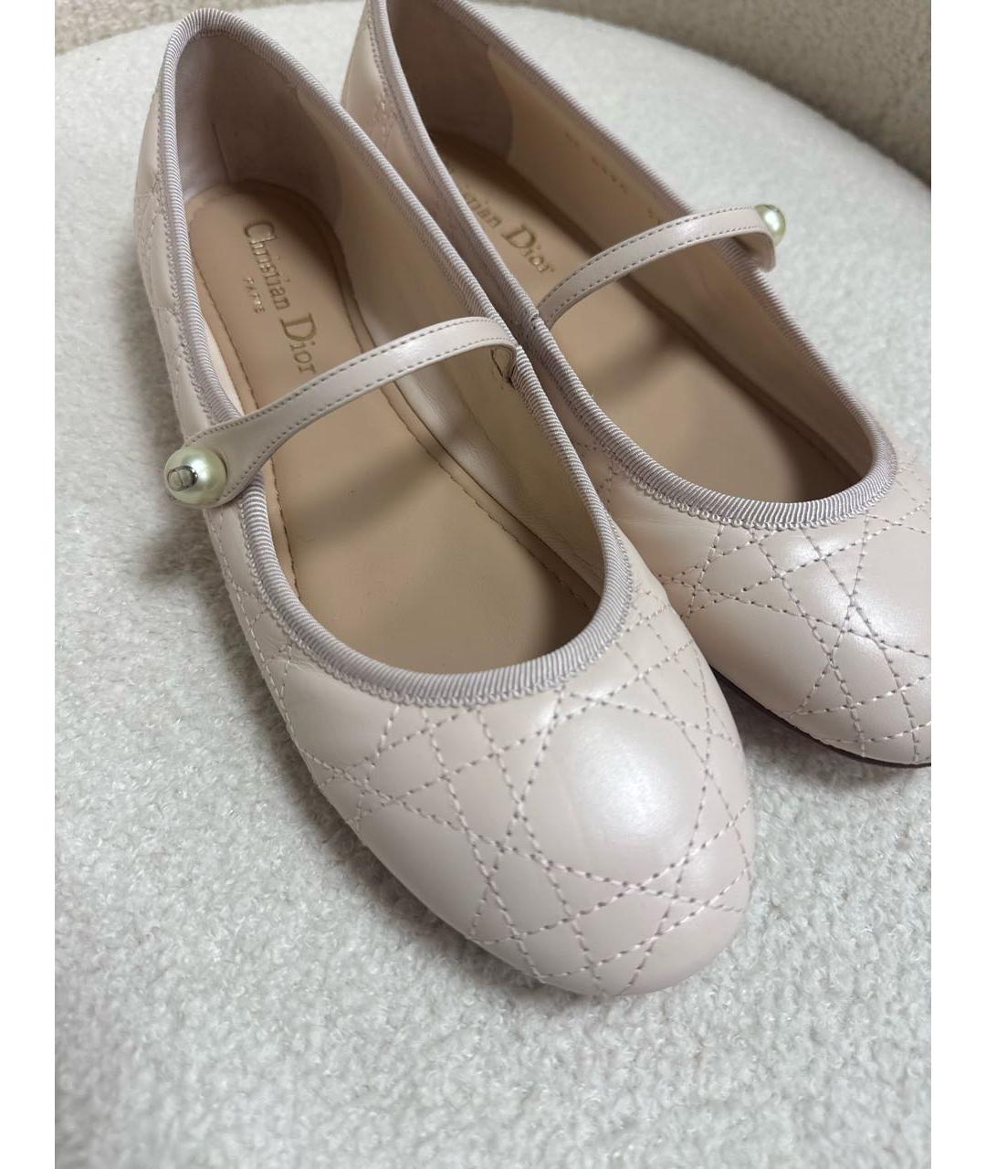 CHRISTIAN DIOR Розовые кожаные балетки, фото 7