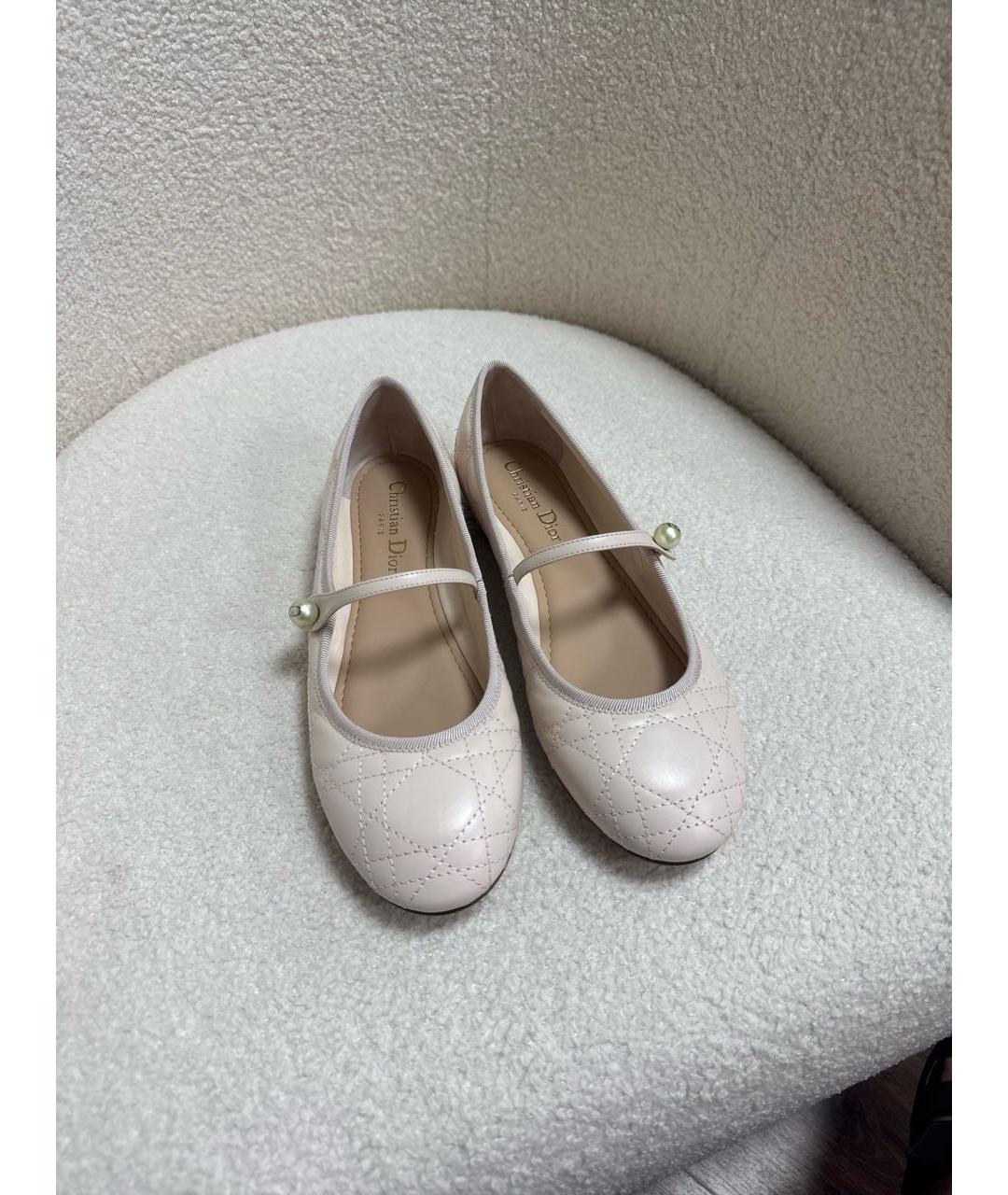 CHRISTIAN DIOR Розовые кожаные балетки, фото 2