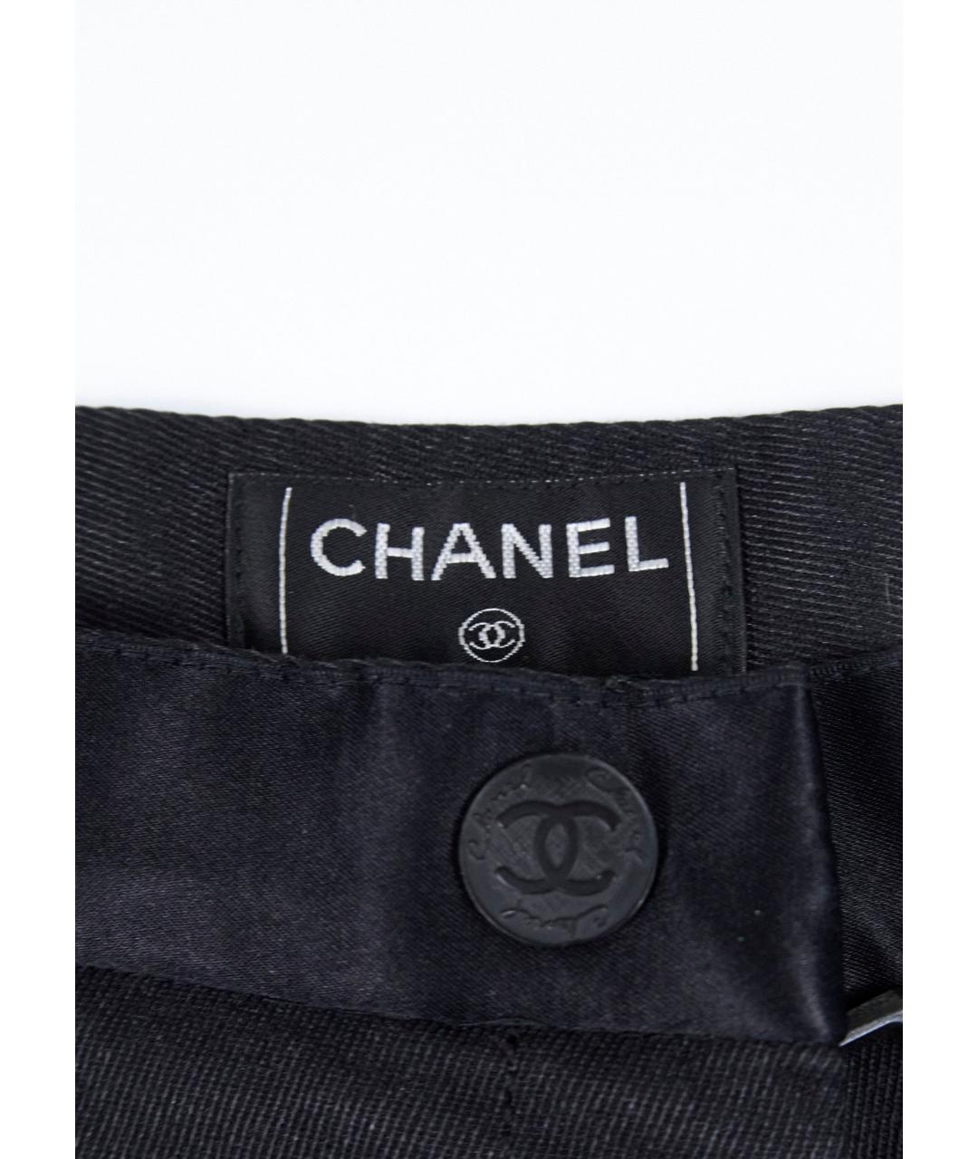 CHANEL Черные хлопковые брюки узкие, фото 5