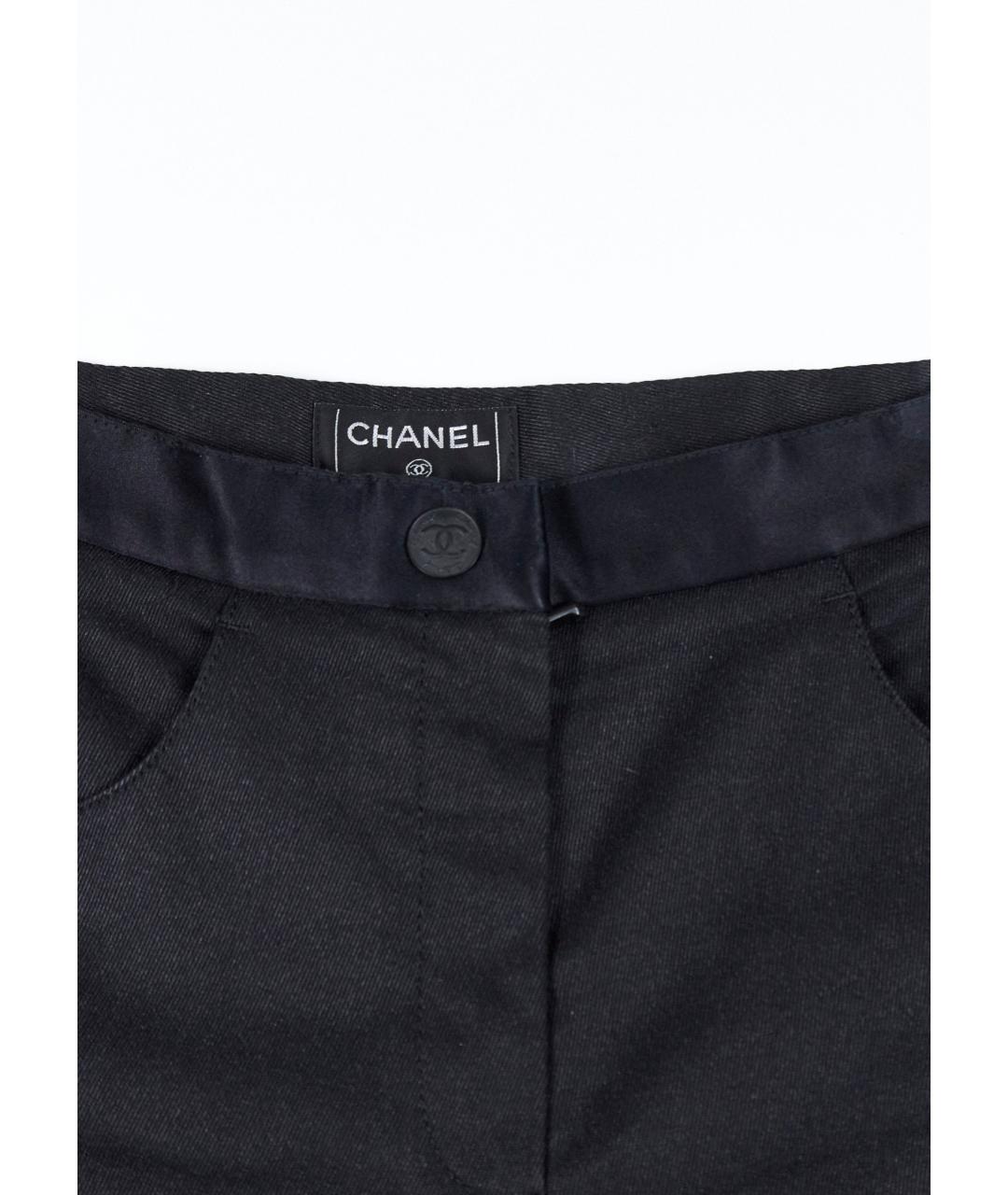 CHANEL Черные хлопковые брюки узкие, фото 3