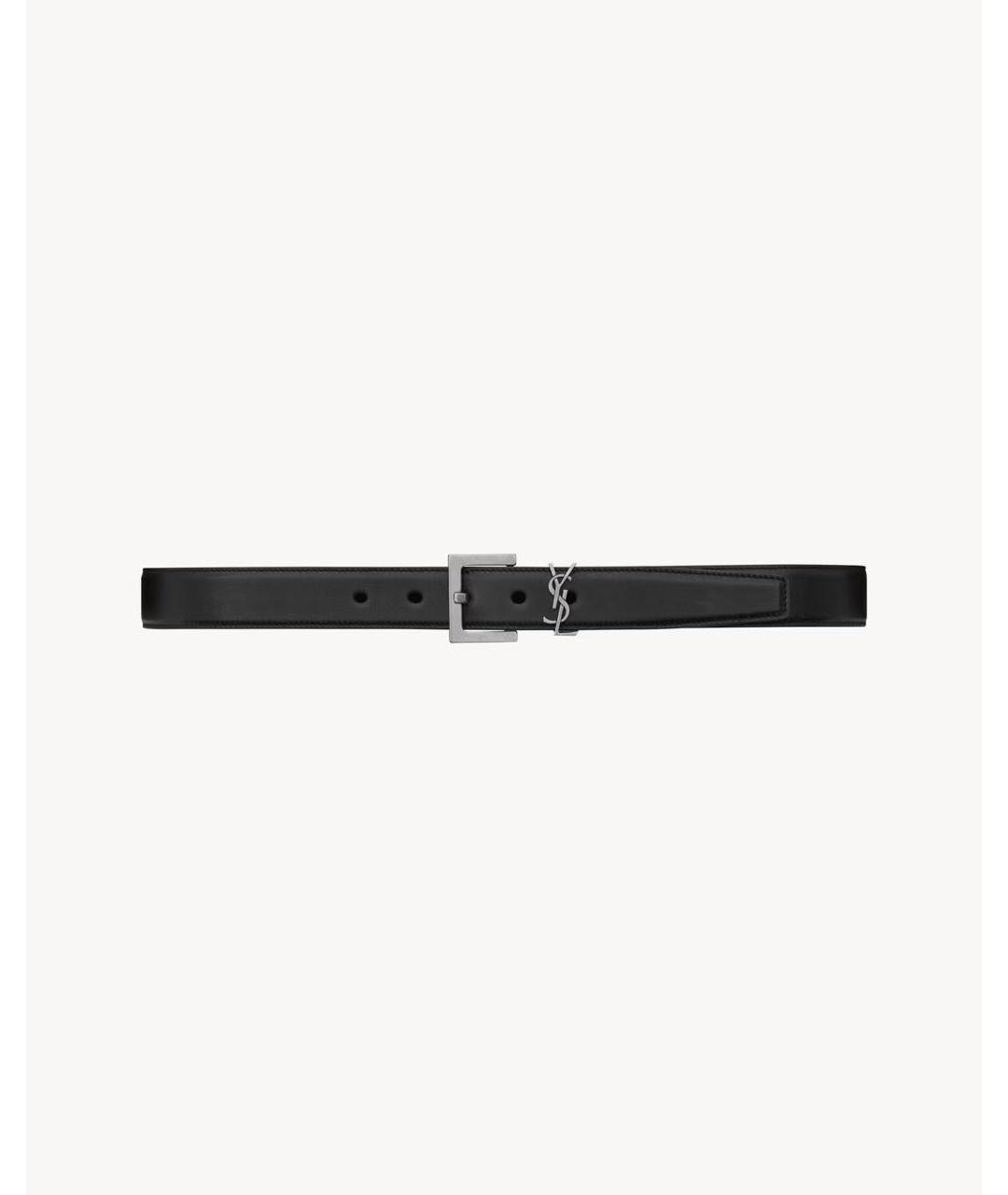 SAINT LAURENT Черный кожаный ремень, фото 6