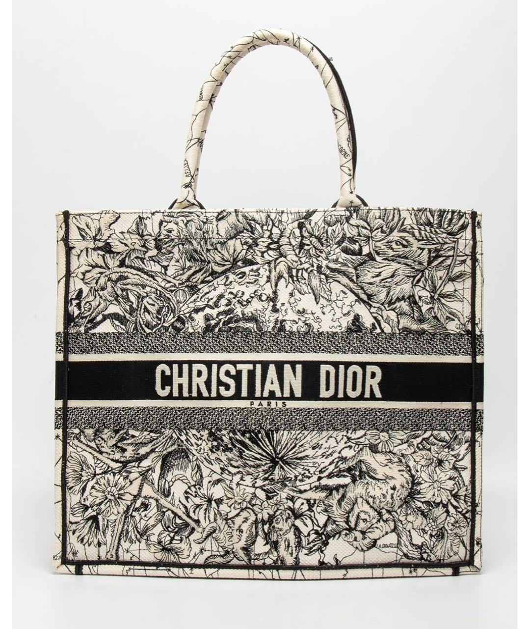 CHRISTIAN DIOR Белая хлопковая сумка тоут, фото 6