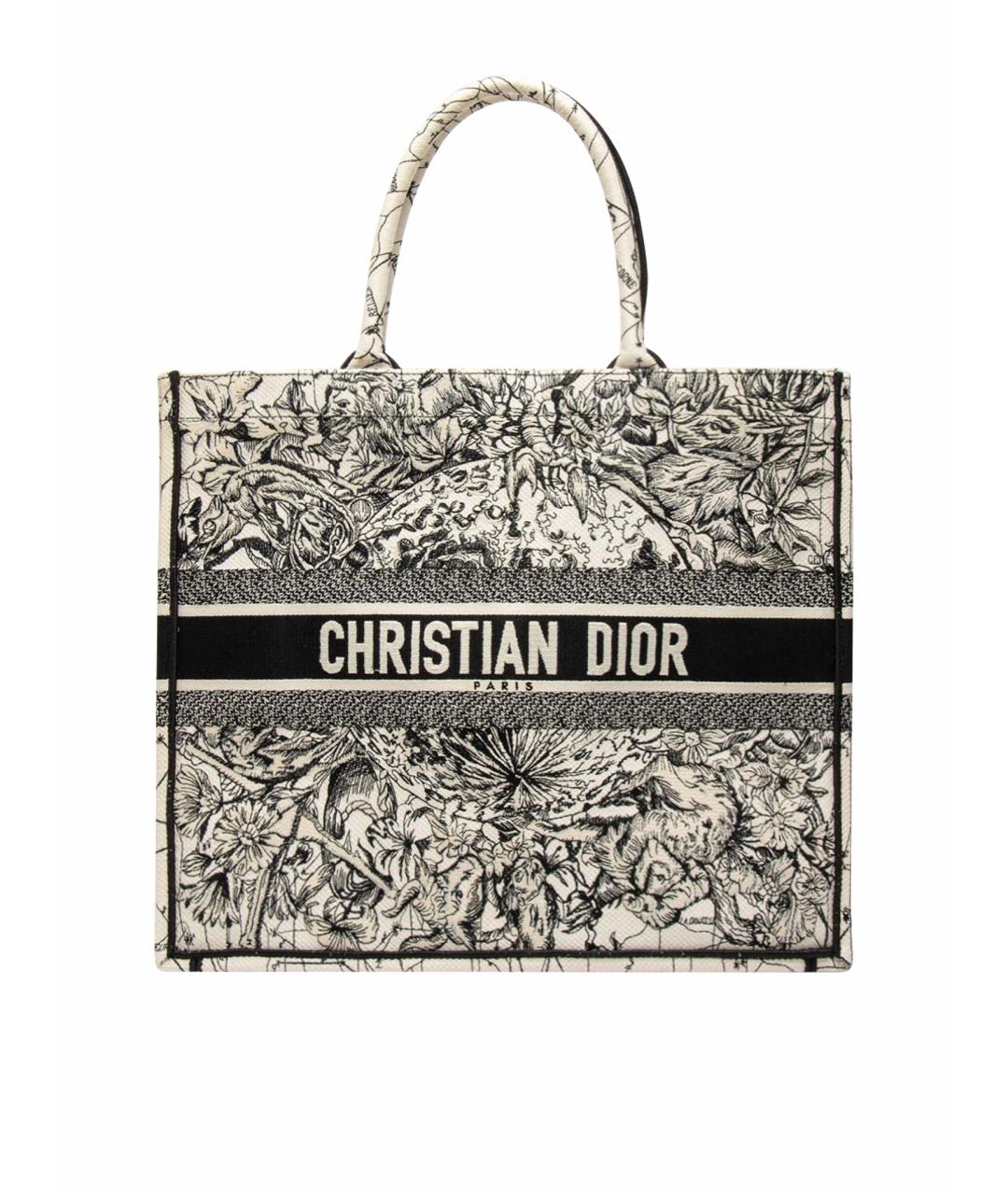 CHRISTIAN DIOR Белая хлопковая сумка тоут, фото 1