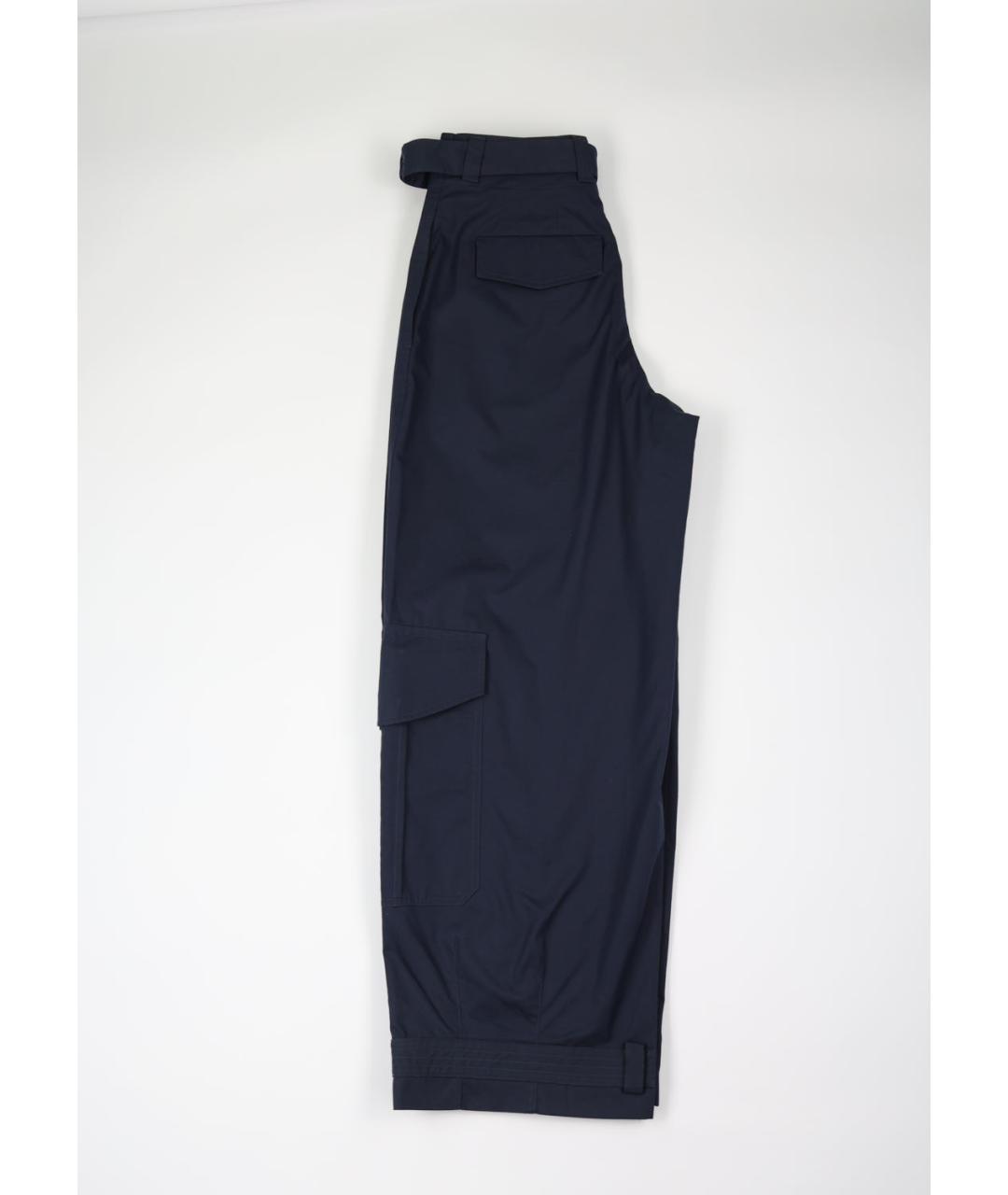 JIL SANDER Черные хлопковые брюки широкие, фото 5