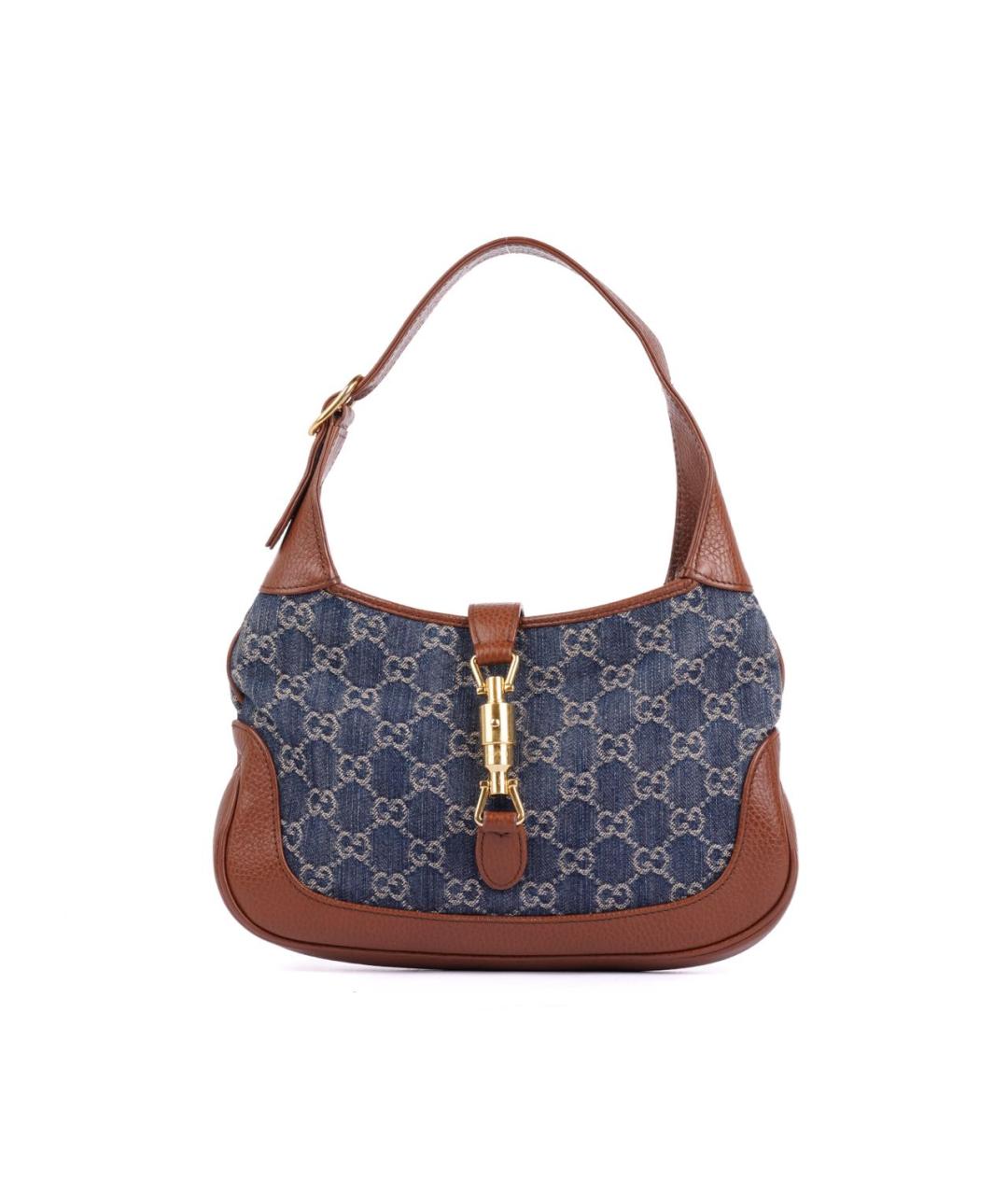 GUCCI Темно-синяя деним сумка с короткими ручками, фото 8