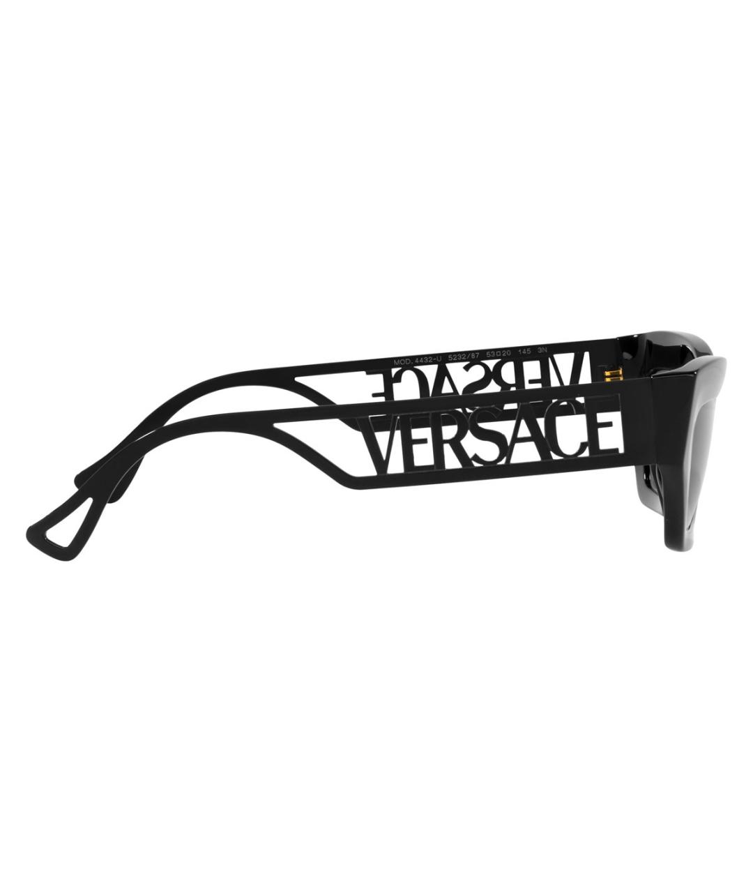 VERSACE Черные пластиковые солнцезащитные очки, фото 3