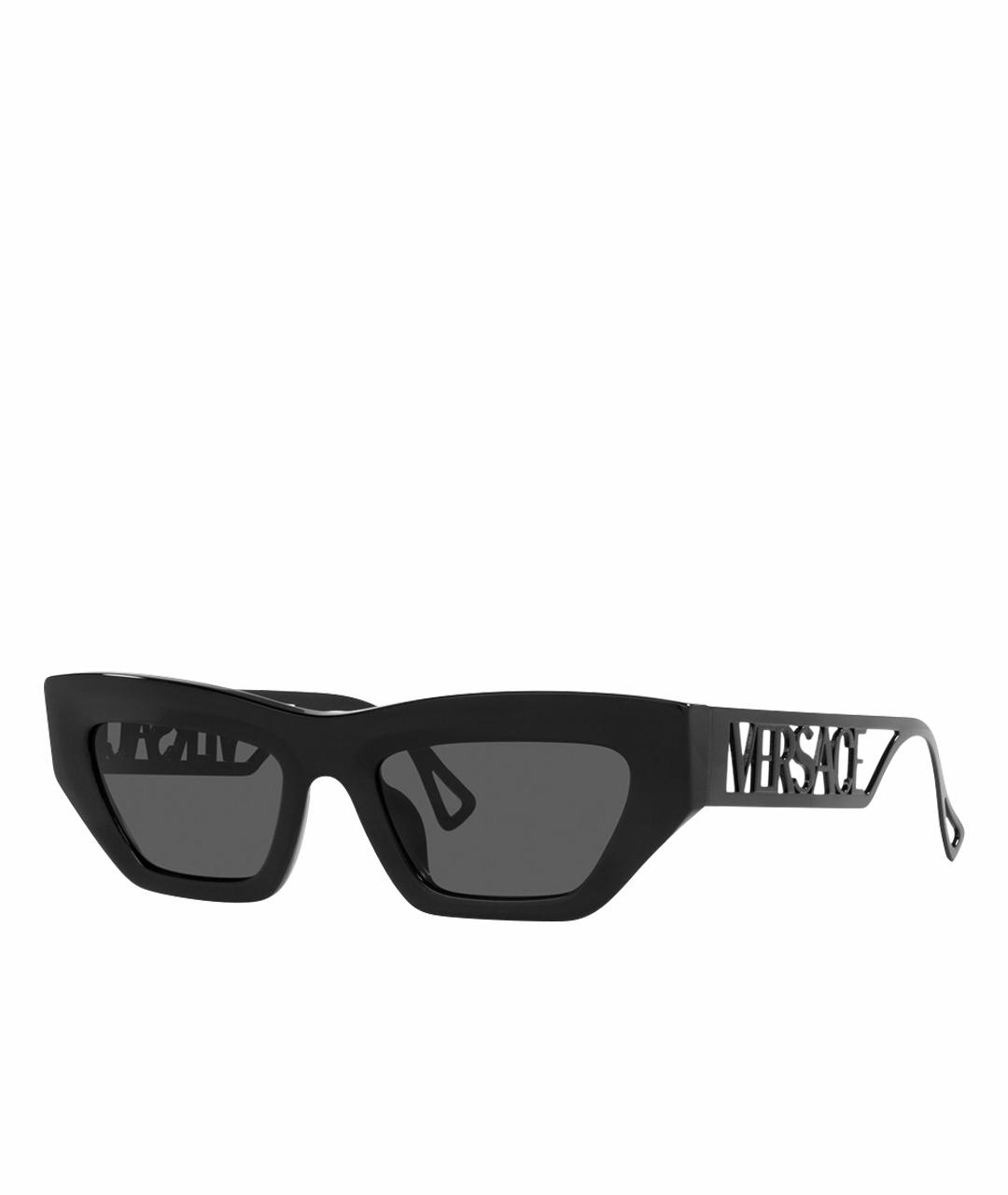 VERSACE Черные пластиковые солнцезащитные очки, фото 1