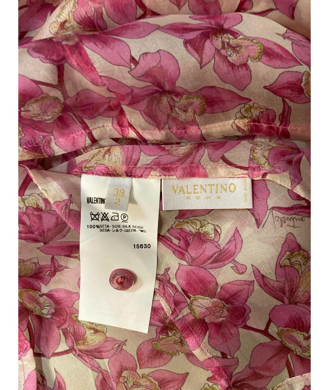 VALENTINO Розовая шелковая блузы, фото 6