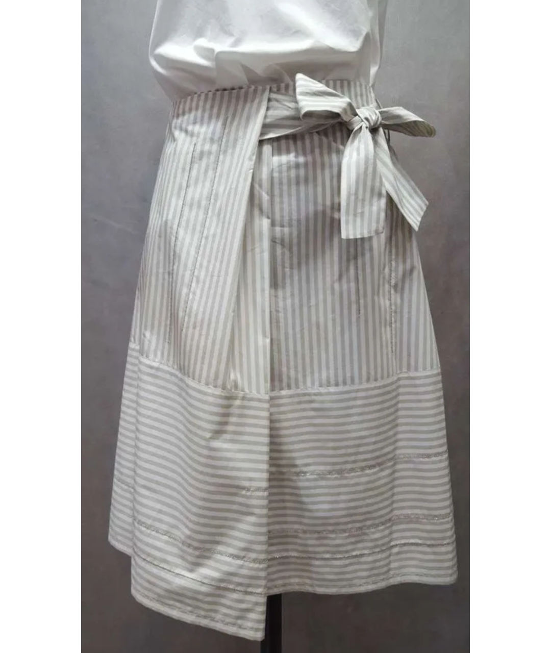 FABIANA FILIPPI Белая хлопковая юбка миди, фото 8