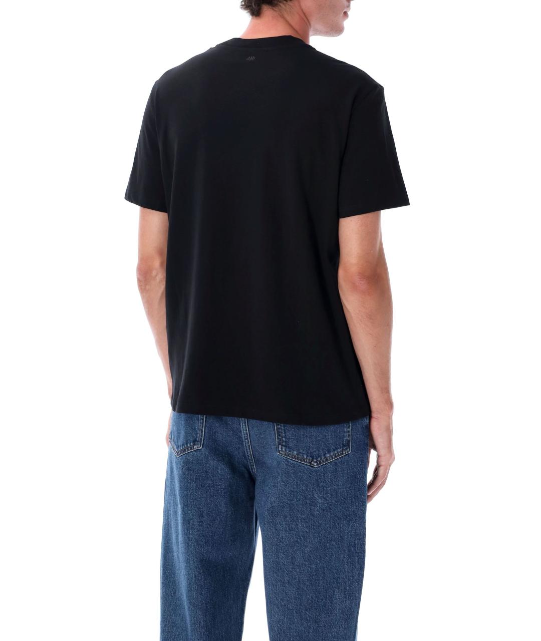 Ami Paris Черная хлопковая футболка, фото 2