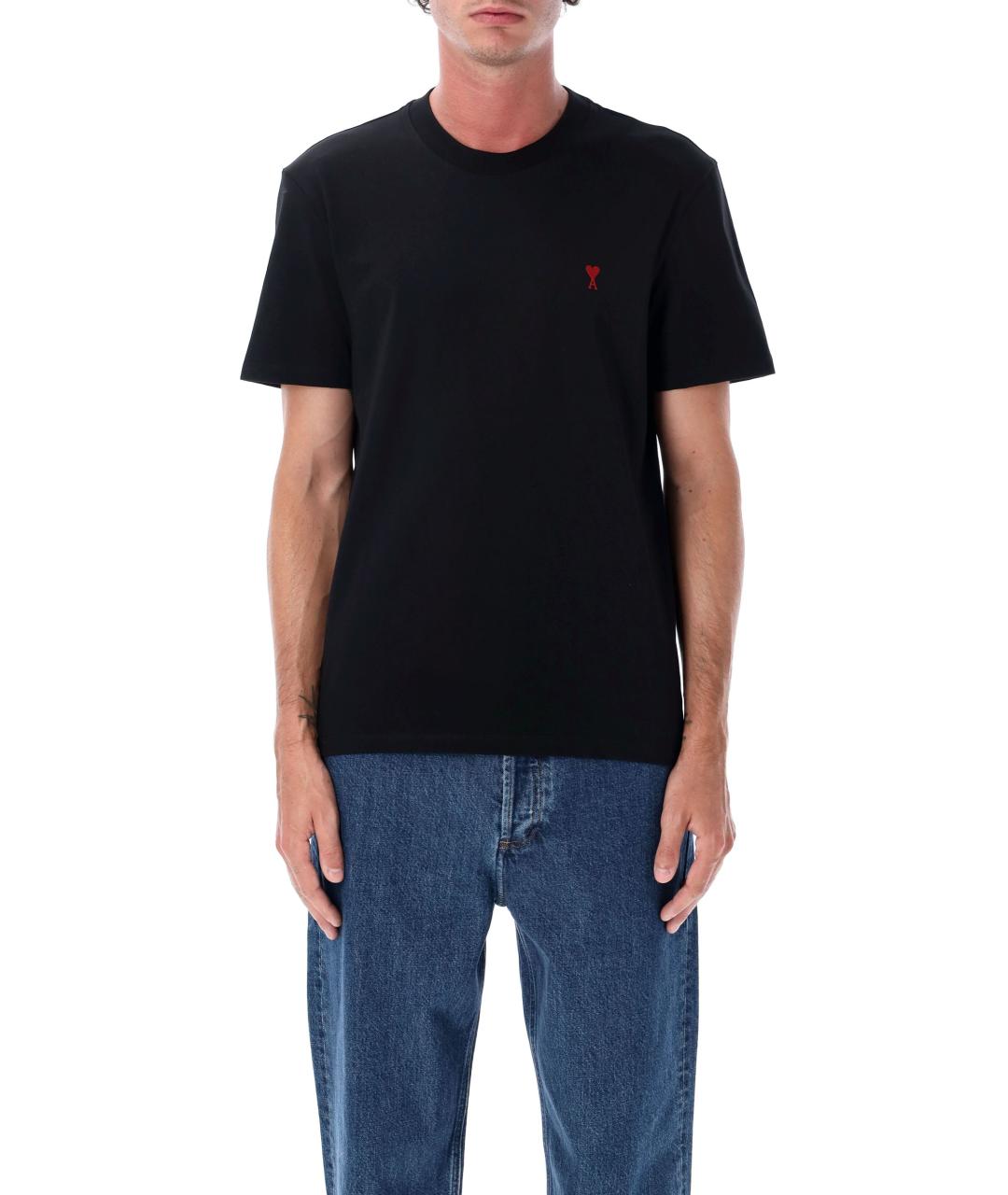 Ami Paris Черная хлопковая футболка, фото 4