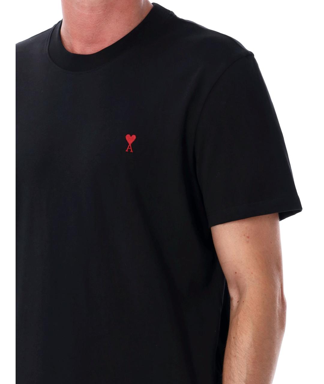 Ami Paris Черная хлопковая футболка, фото 3