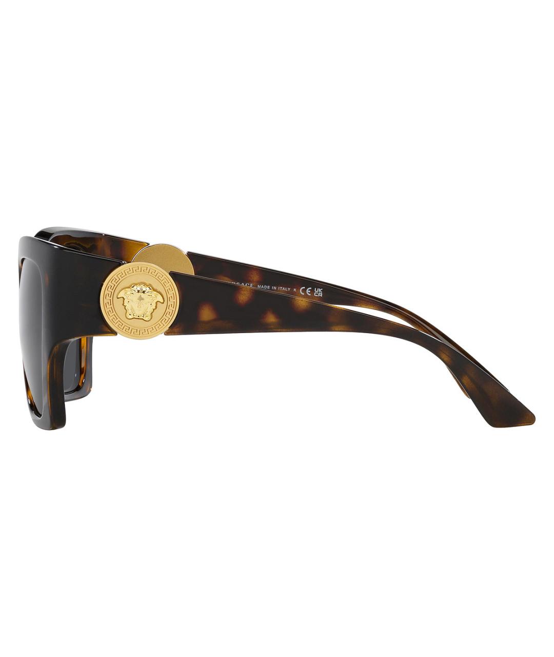 VERSACE Коричневые пластиковые солнцезащитные очки, фото 5