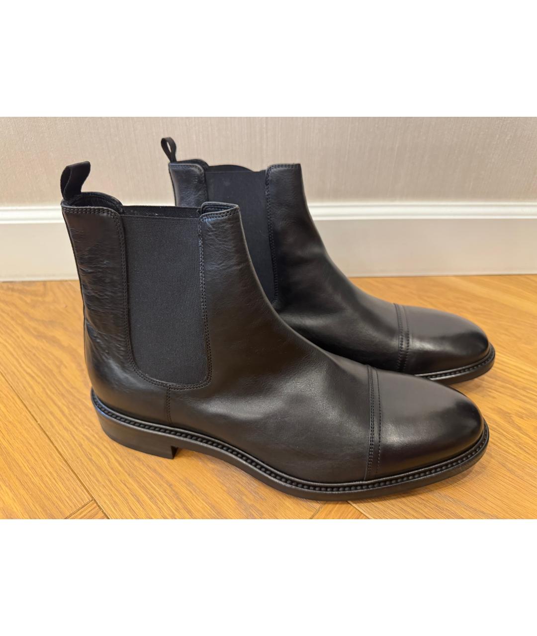 PAUL SMITH Черные кожаные высокие ботинки, фото 6