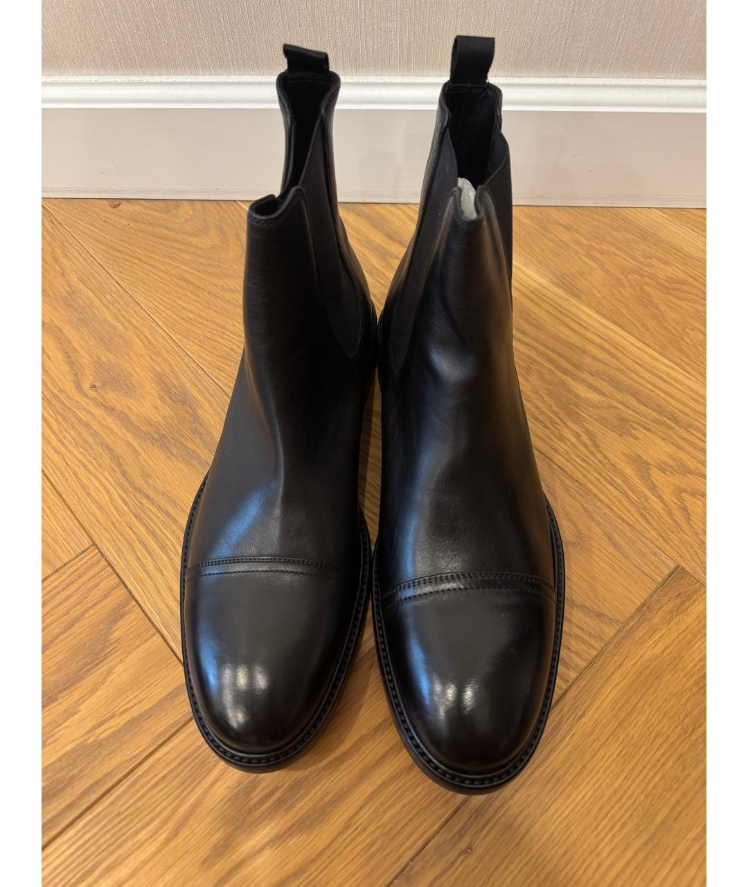 PAUL SMITH Черные кожаные высокие ботинки, фото 2