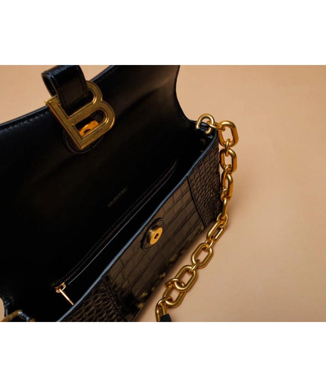 BALENCIAGA Черная кожаная сумка через плечо, фото 4