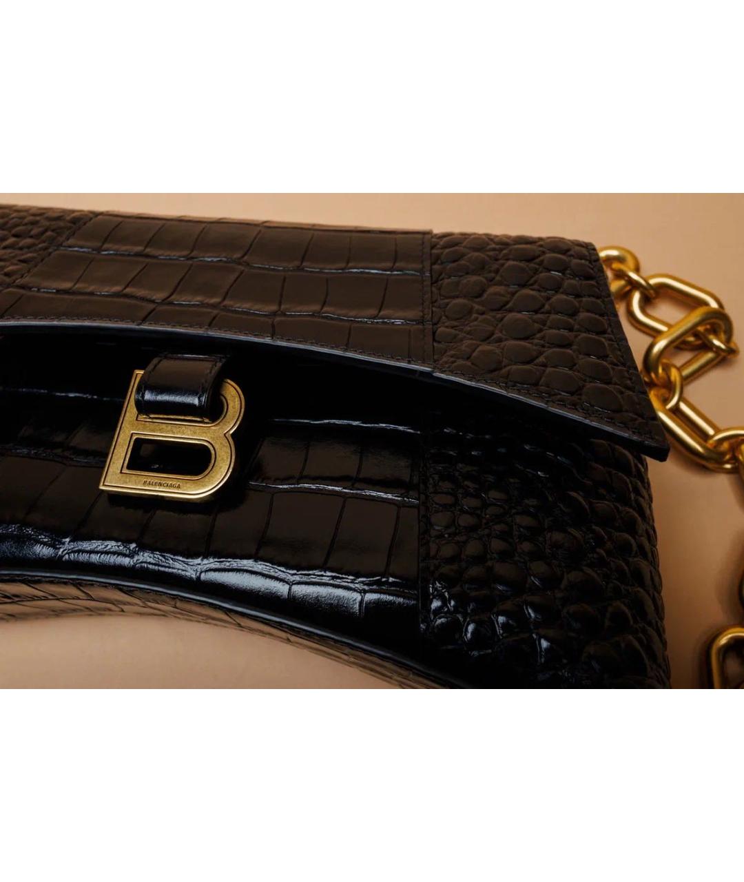 BALENCIAGA Черная кожаная сумка через плечо, фото 7