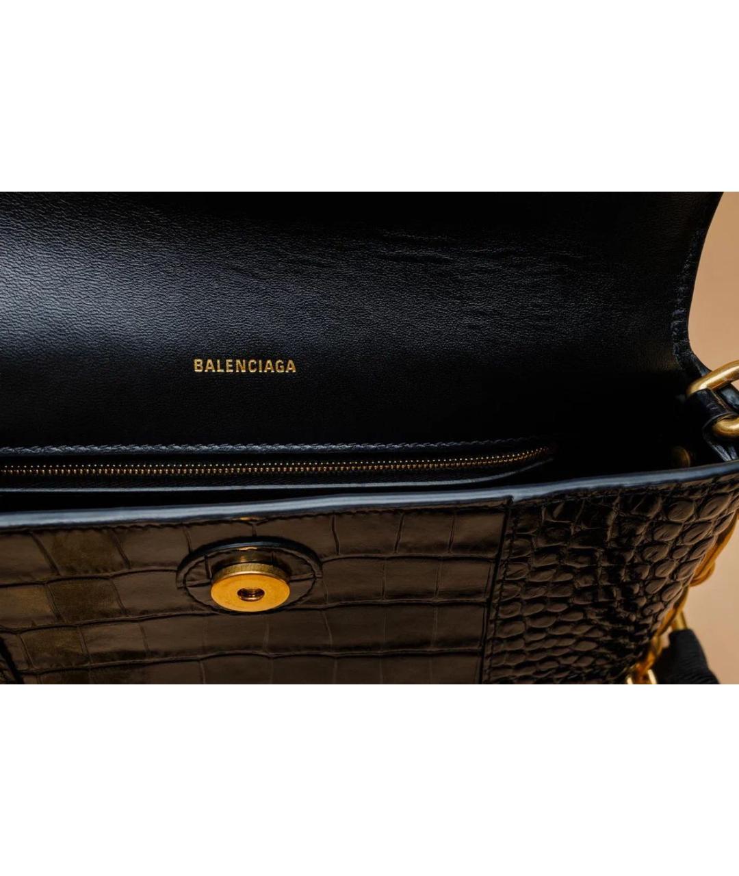 BALENCIAGA Черная кожаная сумка через плечо, фото 5