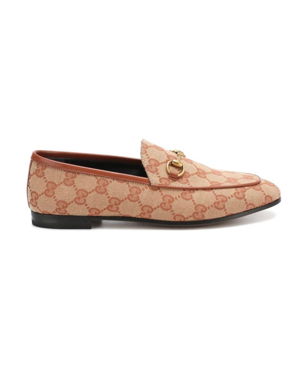 GUCCI Бежевые текстильные лоферы, фото 9