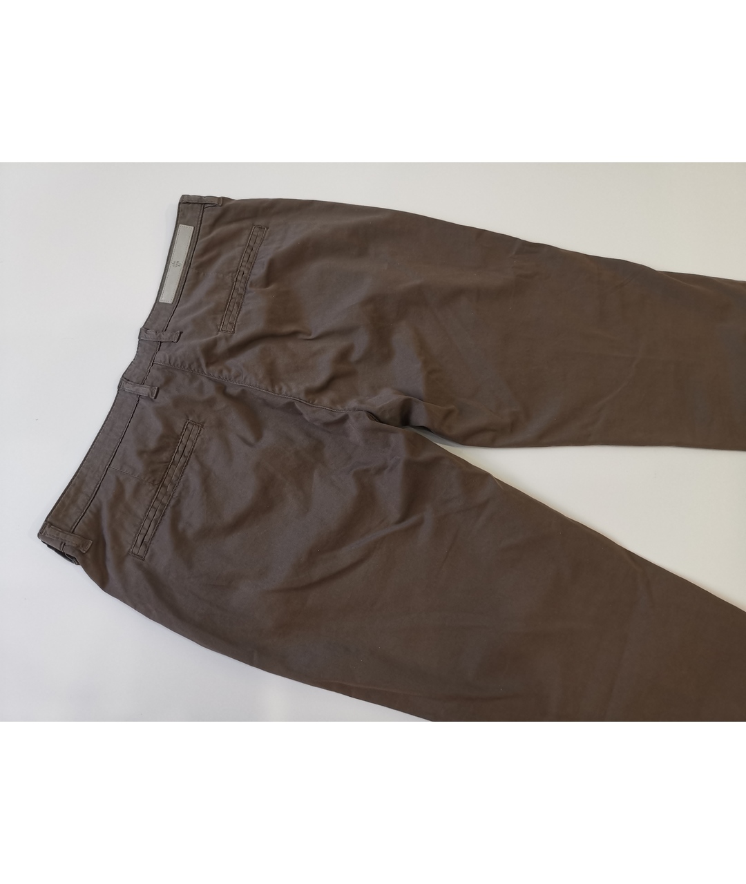 ELEVENTY Коричневые хлопко-эластановые прямые брюки, фото 3