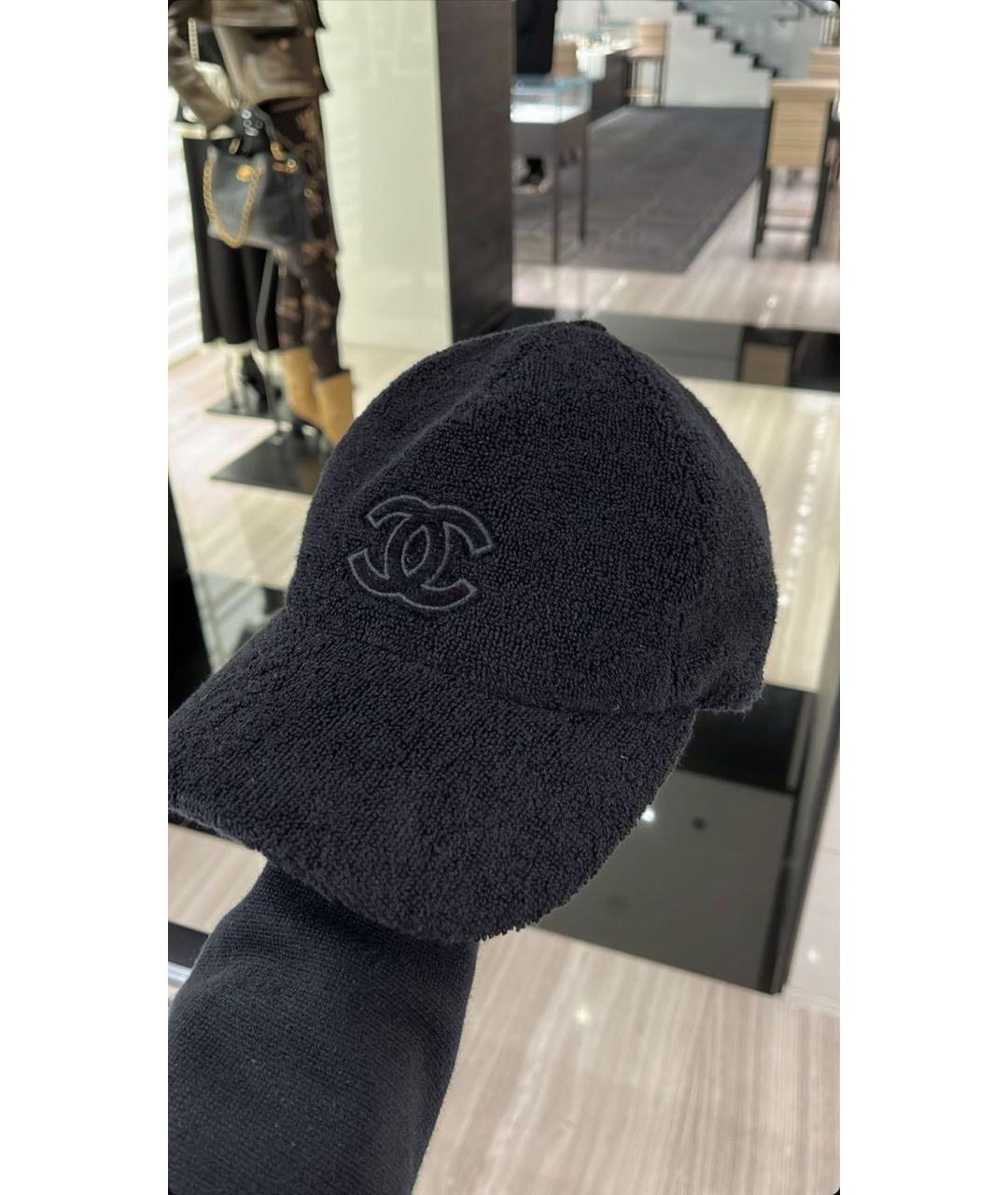 CHANEL Черная хлопковая кепка, фото 7