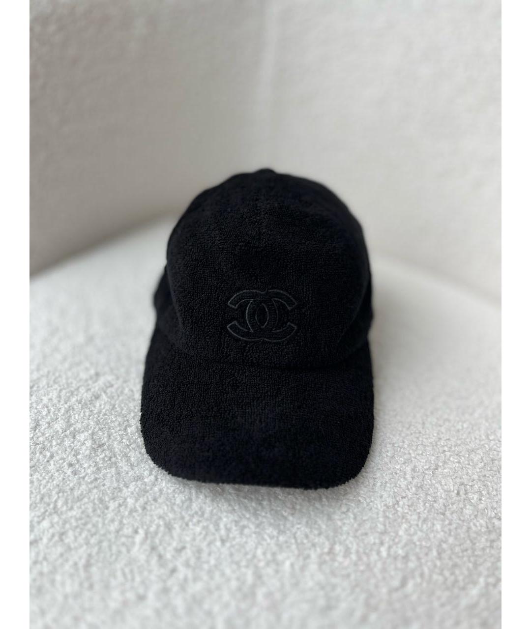CHANEL Черная хлопковая кепка, фото 2