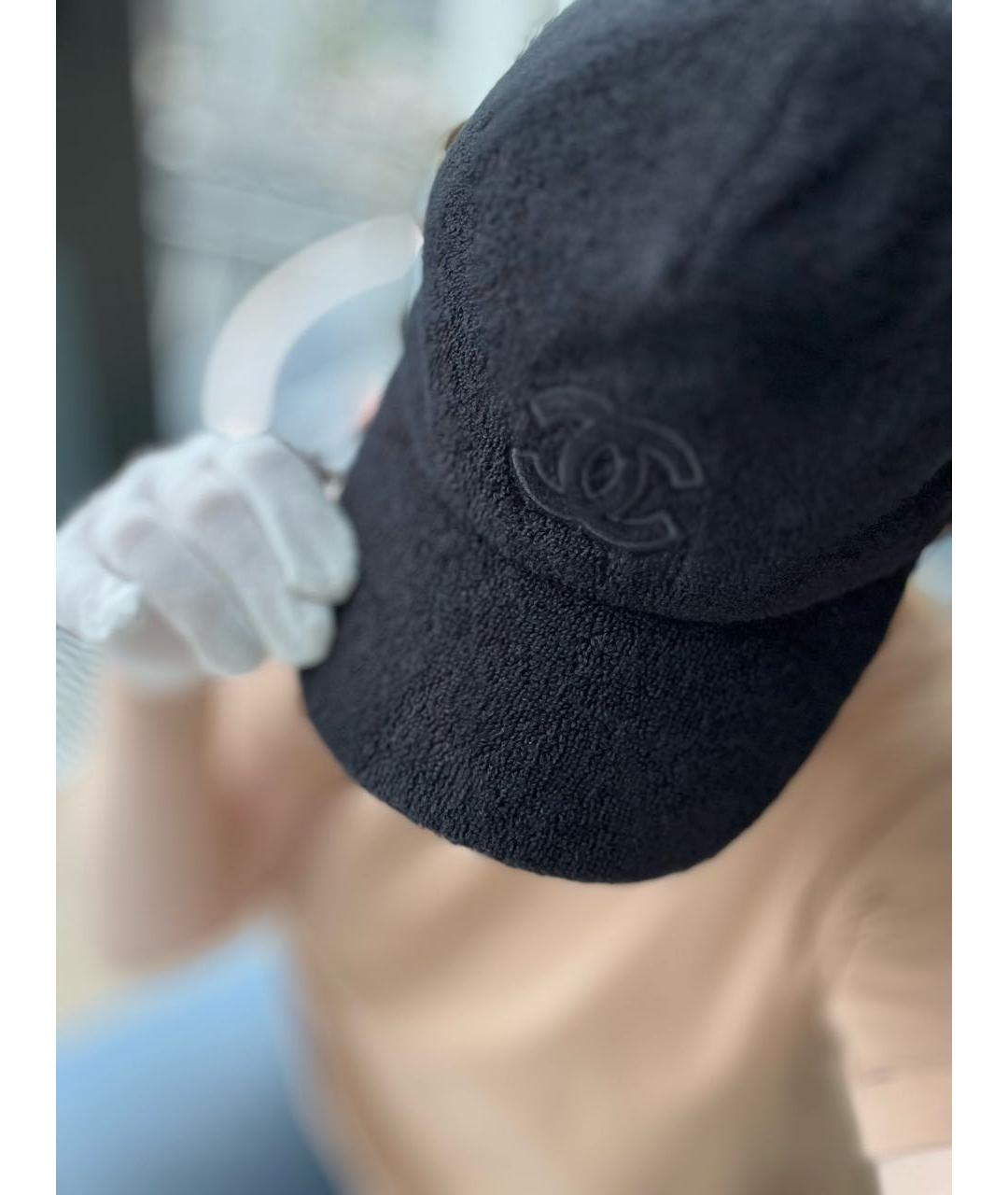 CHANEL Черная хлопковая кепка, фото 6
