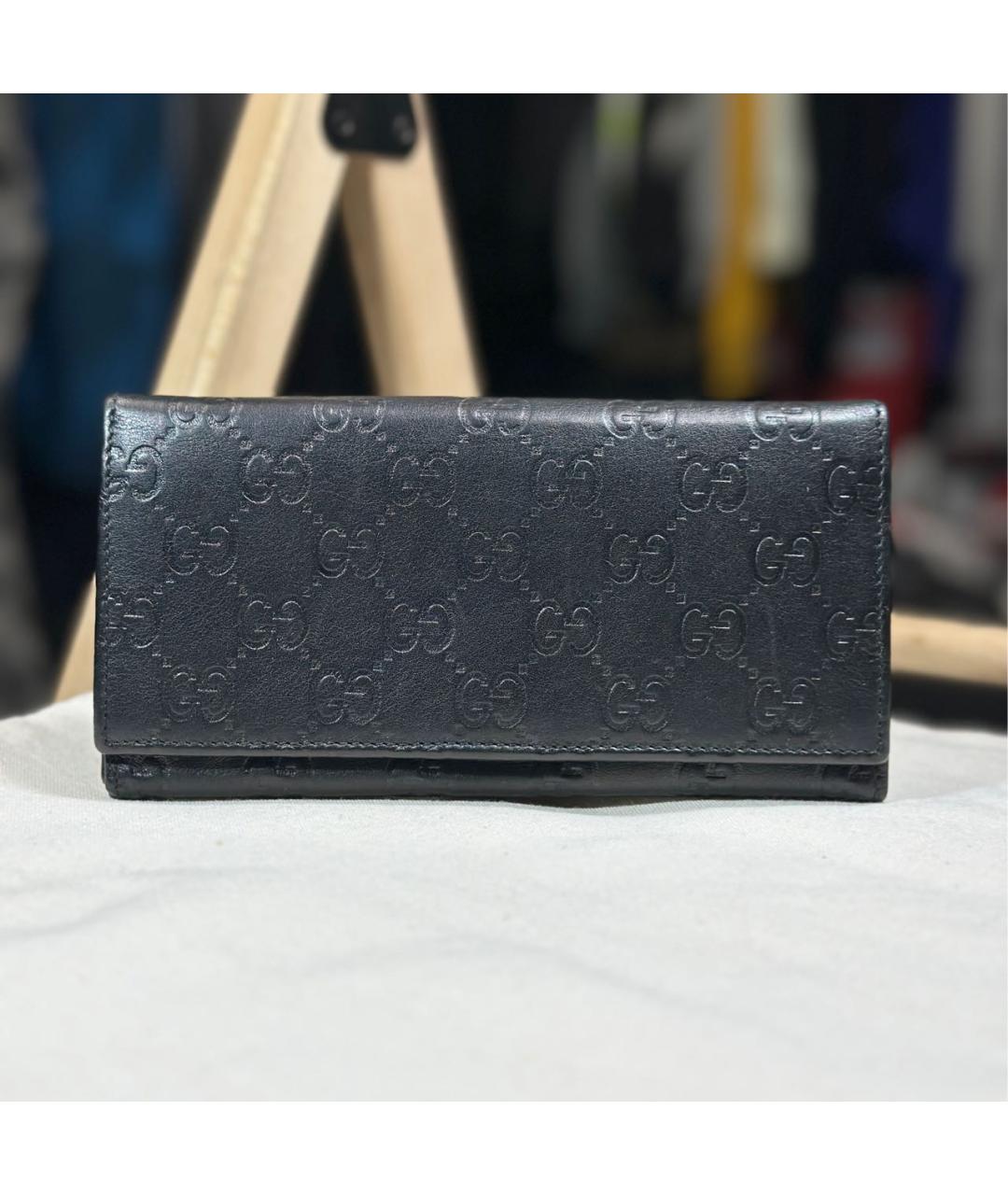 GUCCI Черный кожаный кошелек, фото 9