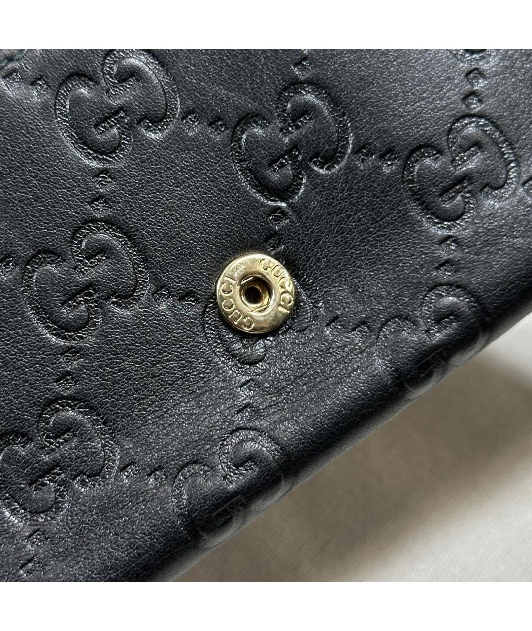 GUCCI Черный кожаный кошелек, фото 6