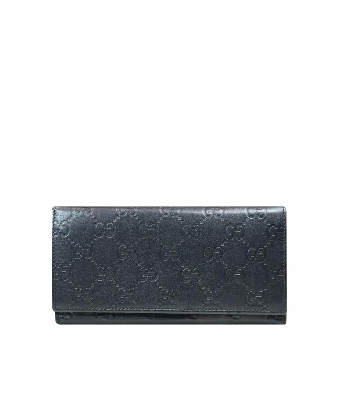 GUCCI Черный кожаный кошелек, фото 1