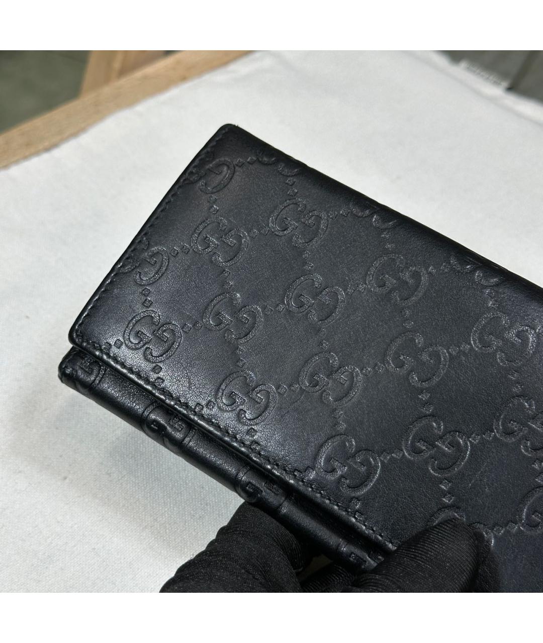 GUCCI Черный кожаный кошелек, фото 3