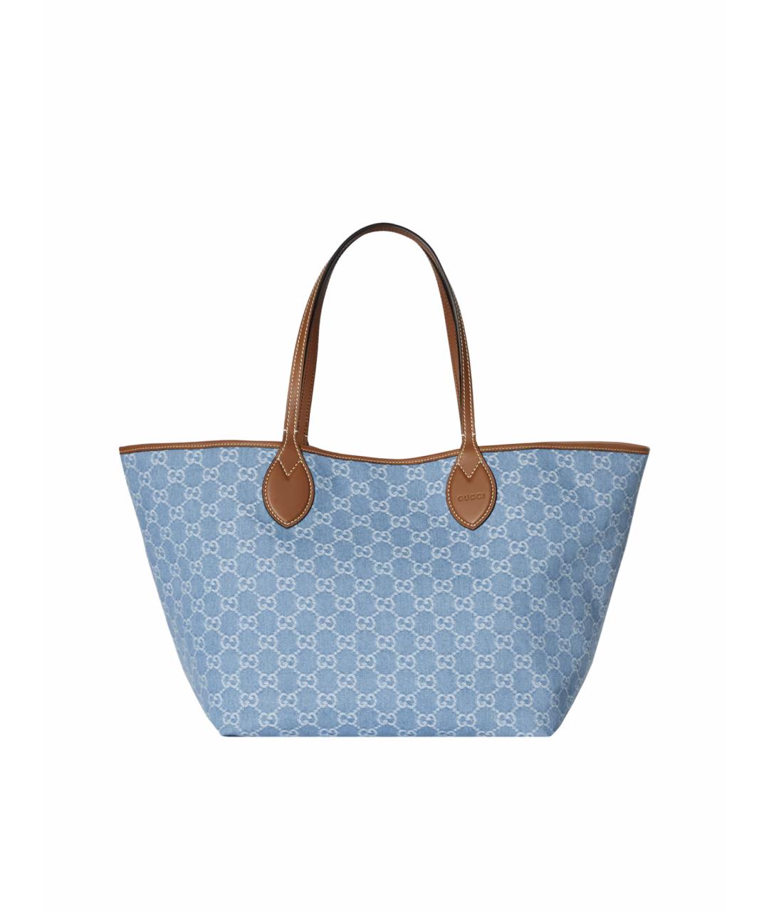 GUCCI Голубая деним сумка тоут, фото 1