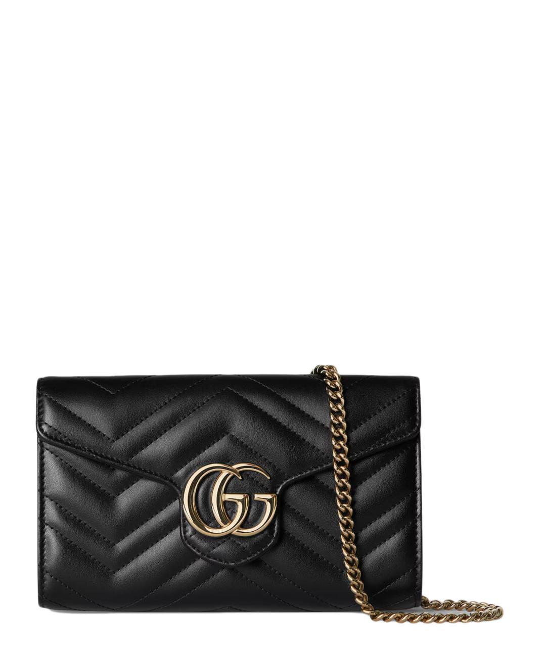 GUCCI Черная кожаная сумка через плечо, фото 1