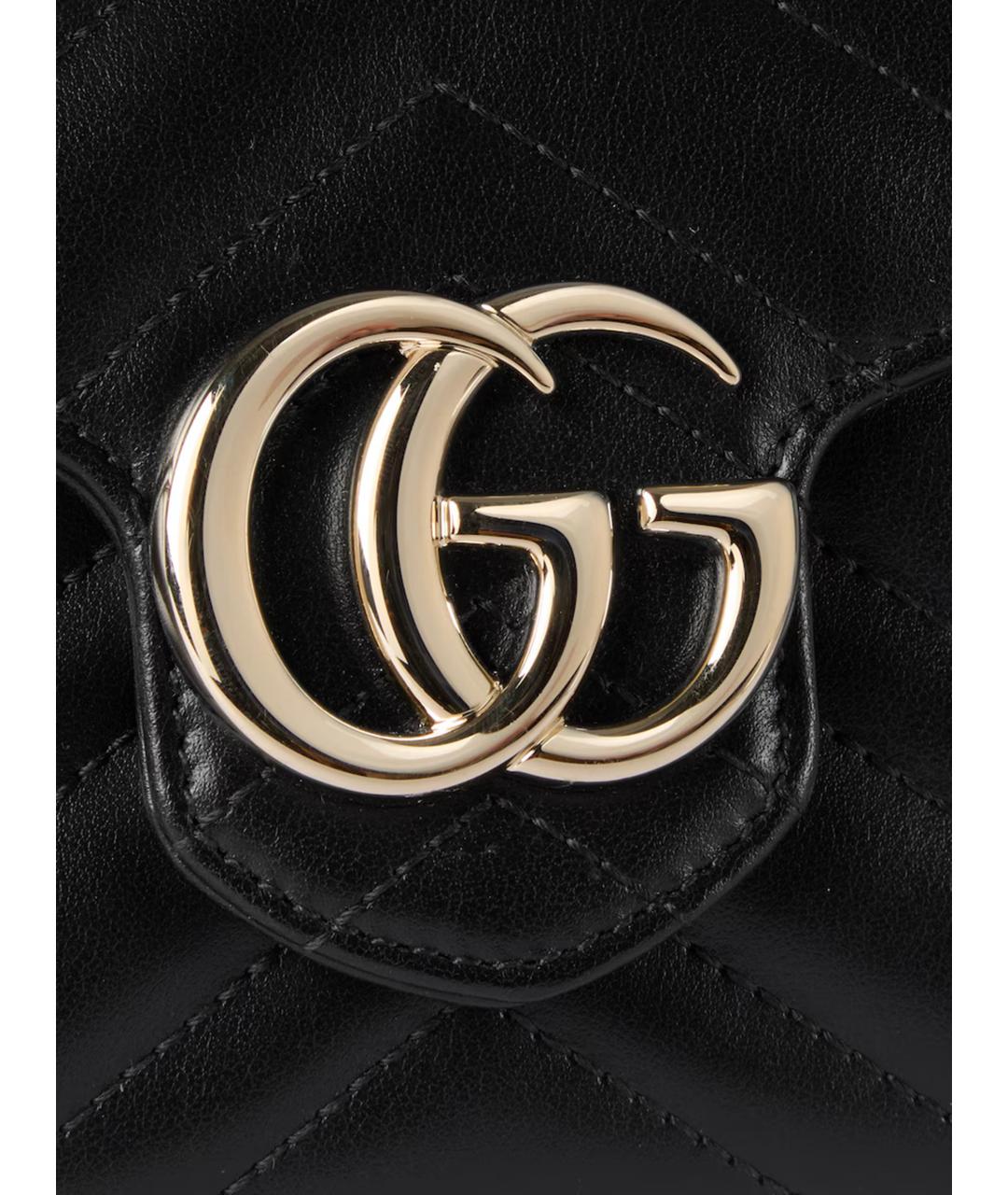 GUCCI Черная кожаная сумка через плечо, фото 5