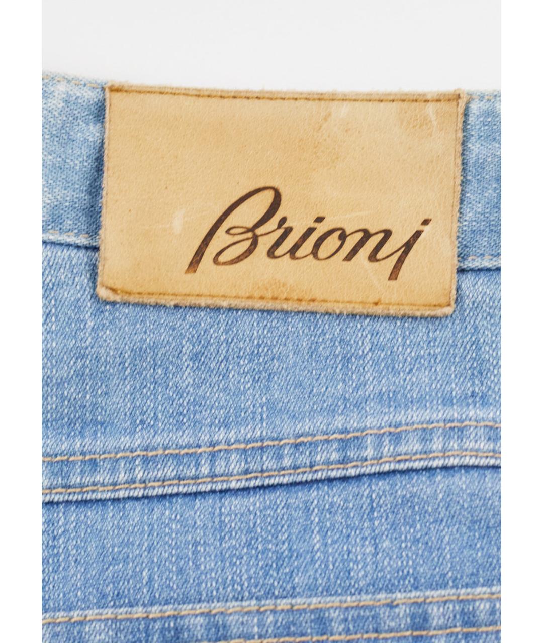 BRIONI Голубые хлопковые прямые джинсы, фото 6
