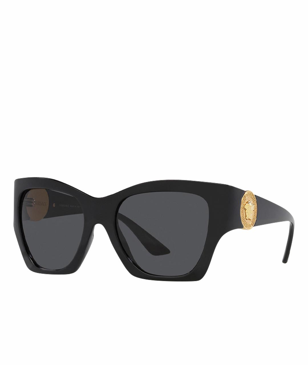 VERSACE Черные пластиковые солнцезащитные очки, фото 1