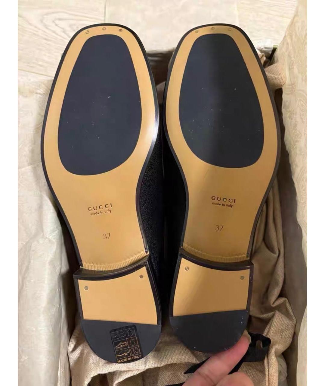 GUCCI Черные кожаные лоферы, фото 6