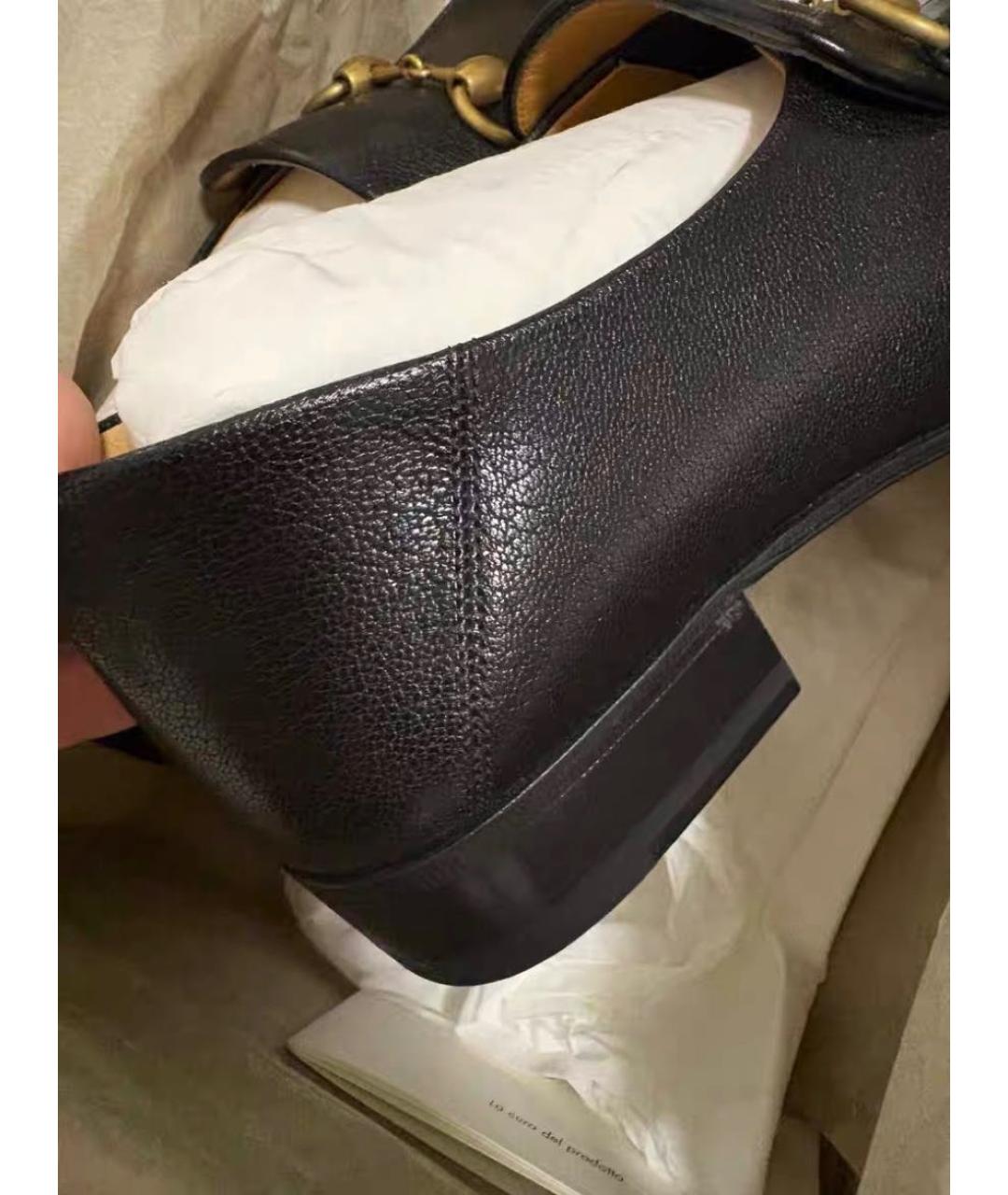 GUCCI Черные кожаные лоферы, фото 5