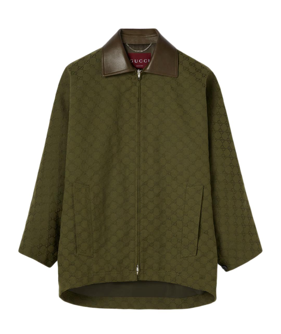 GUCCI Зеленая хлопковая куртка, фото 1