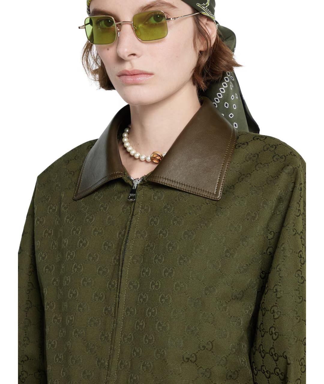 GUCCI Зеленая хлопковая куртка, фото 5
