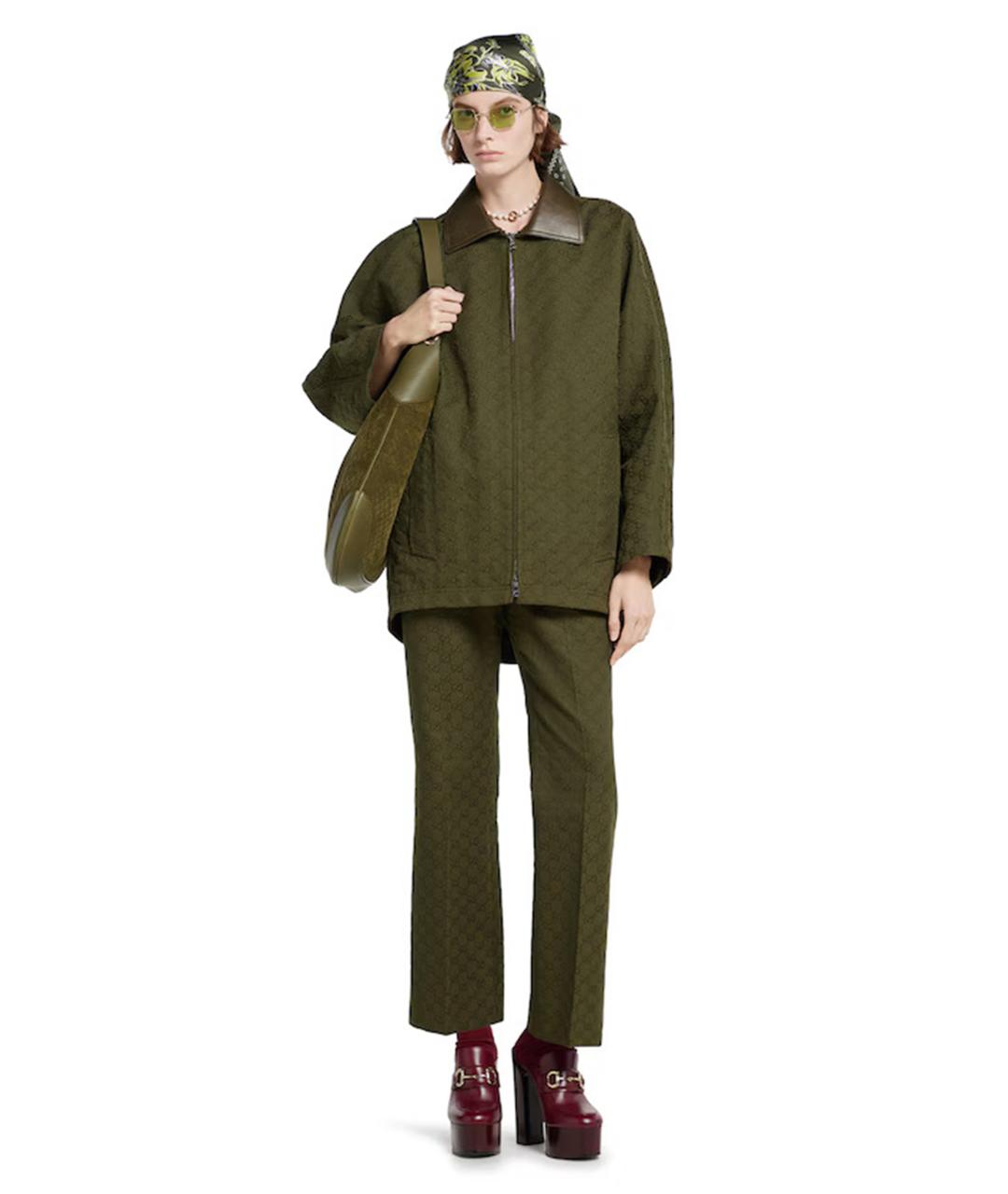 GUCCI Зеленая хлопковая куртка, фото 2