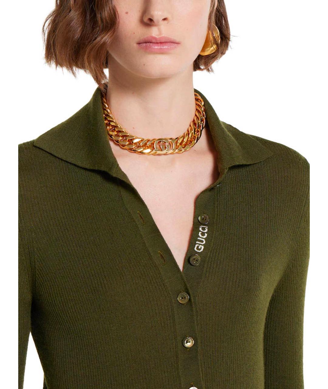 GUCCI Зеленый кашемировый кардиган, фото 6