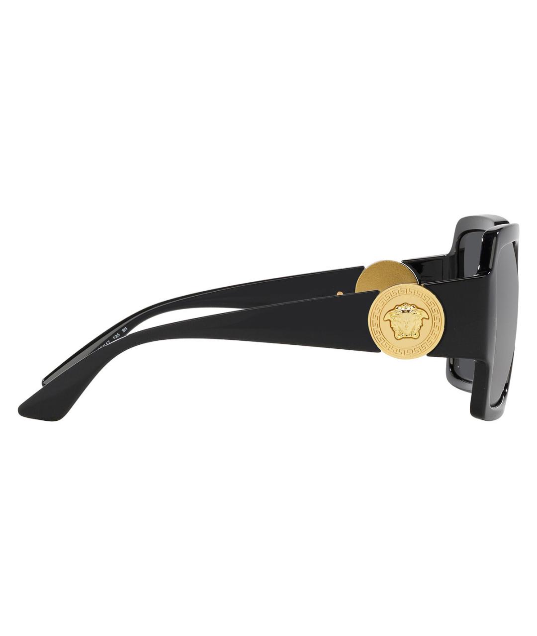 VERSACE Черные пластиковые солнцезащитные очки, фото 3